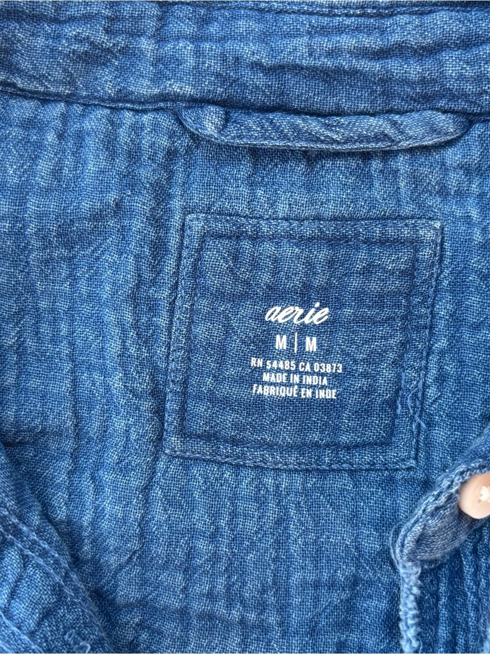 aerie Indigo Gauze shorts Romper | size medium - Picture 2 of 6